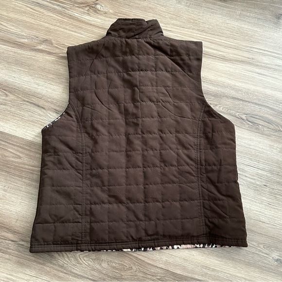 Karen Scott Brown Cheetah Print Reversible Quilted Vest Women Size Large - Picture 6 of 9